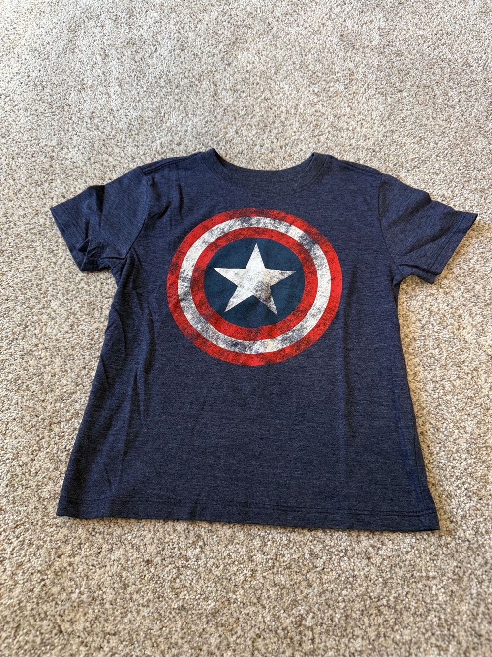 Captain America Graphic Navy Blue Kids Tee - 5T